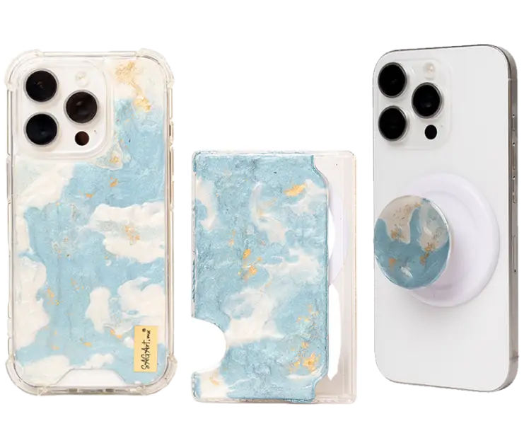 Combo Clouds (Funda + Pop Socket + Tarjetero)